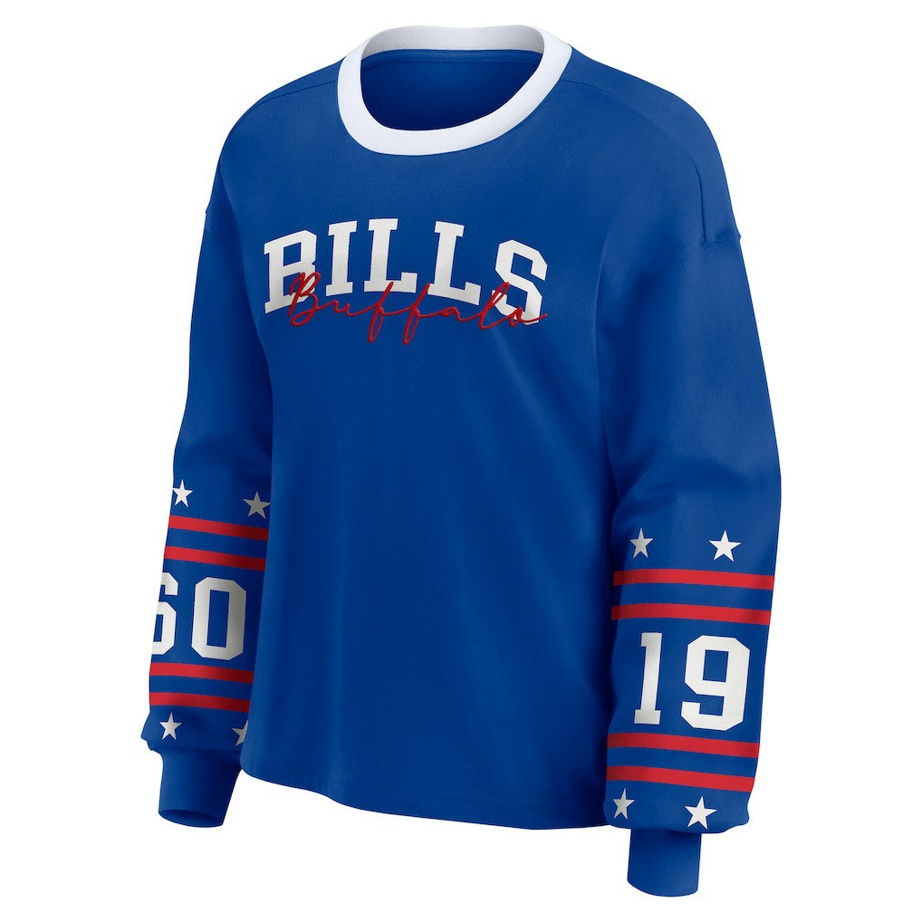 Buffalo Bills WEAR by Erin Andrews Women's Plus Size Sport Long-Sleeve T-Shirt Royal - NFL