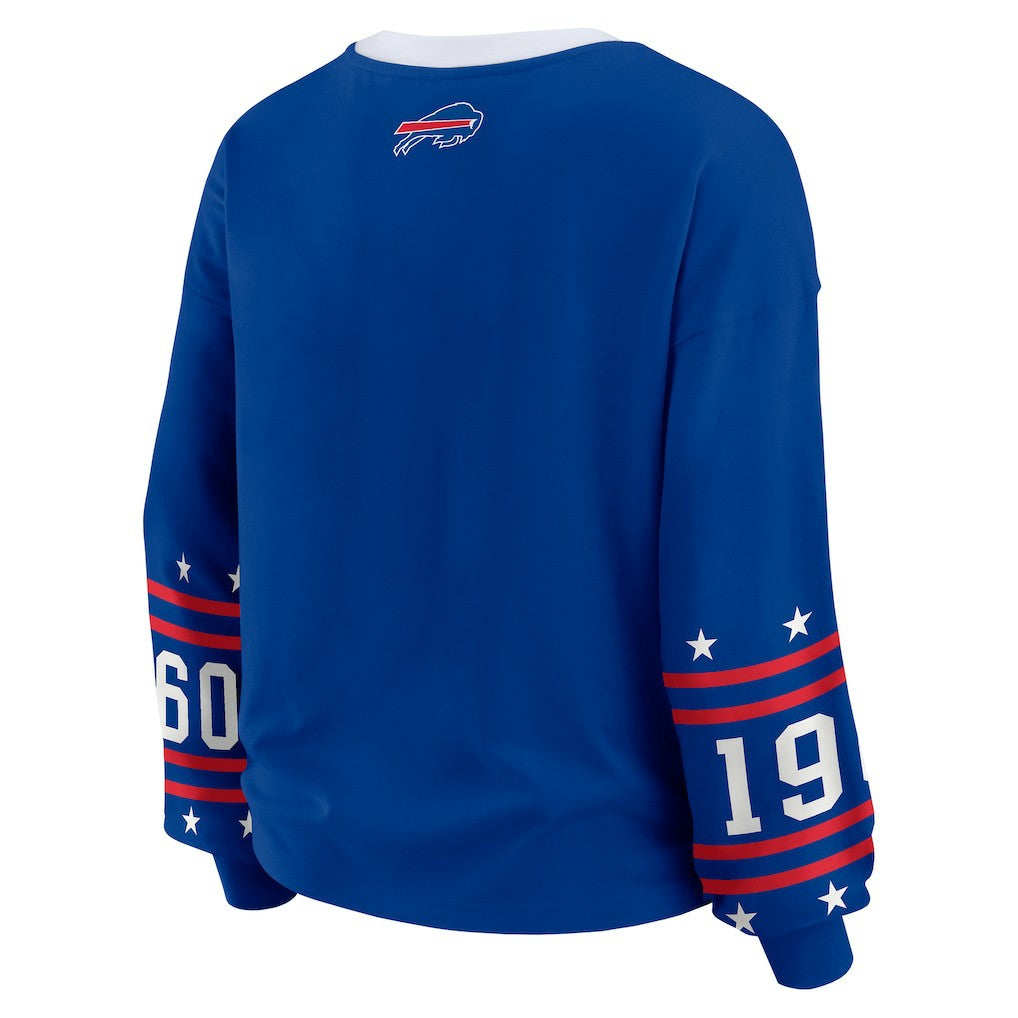 Buffalo Bills WEAR by Erin Andrews Women's Plus Size Sport Long-Sleeve T-Shirt Royal - NFL