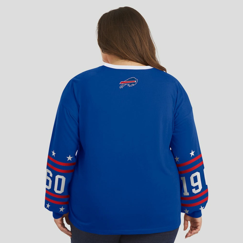 Buffalo Bills WEAR by Erin Andrews Women's Plus Size Sport Long-Sleeve T-Shirt Royal - NFL