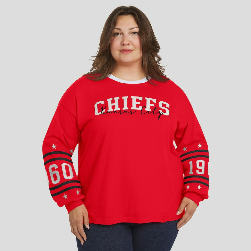 Kansas City Chiefs WEAR by Erin Andrews Women's Plus Size Sport Long-Sleeve T-Shirt Red - NFL