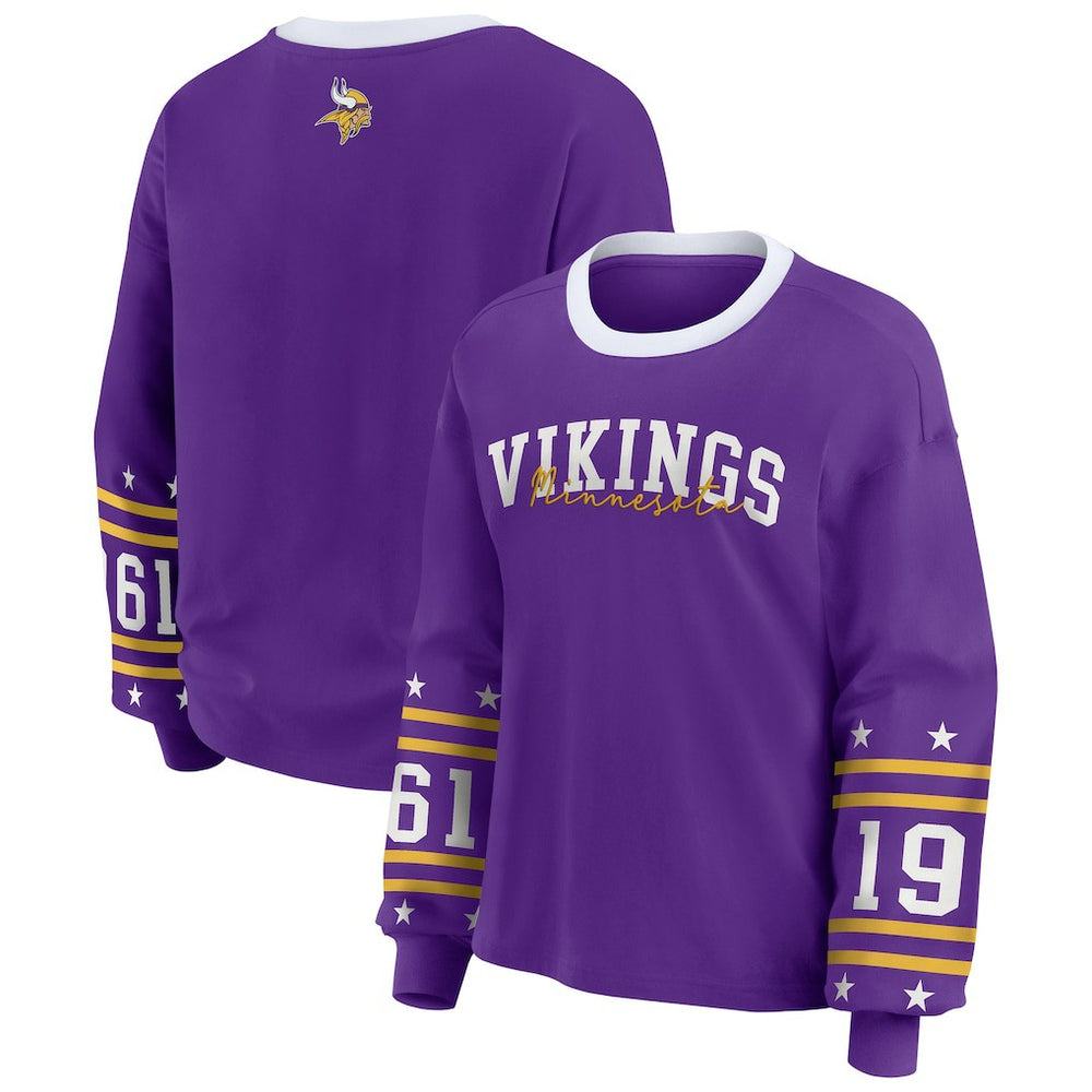 Minnesota Vikings WEAR by Erin Andrews Women's Plus Size Sport Long-Sleeve T-Shirt Purple - NFL