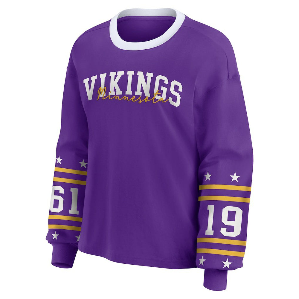 Minnesota Vikings WEAR by Erin Andrews Women's Plus Size Sport Long-Sleeve T-Shirt Purple - NFL