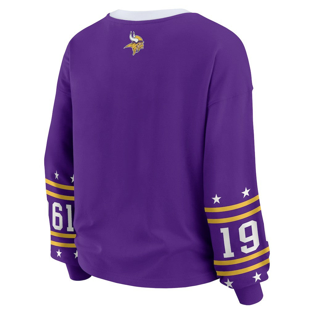 Minnesota Vikings WEAR by Erin Andrews Women's Plus Size Sport Long-Sleeve T-Shirt Purple - NFL