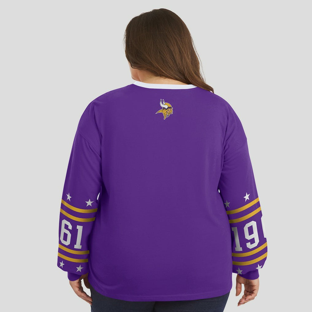 Minnesota Vikings WEAR by Erin Andrews Women's Plus Size Sport Long-Sleeve T-Shirt Purple - NFL
