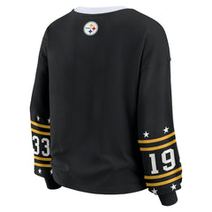 Pittsburgh Steelers WEAR by Erin Andrews Women's Plus Size Sport Long-Sleeve T-Shirt Black - NFL