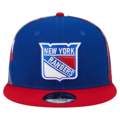 New York Rangers New Era Camo Meshback 9FIFTY Snapback Hat Blue/Red