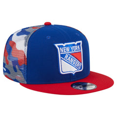New York Rangers New Era Camo Meshback 9FIFTY Snapback Hat Blue/Red