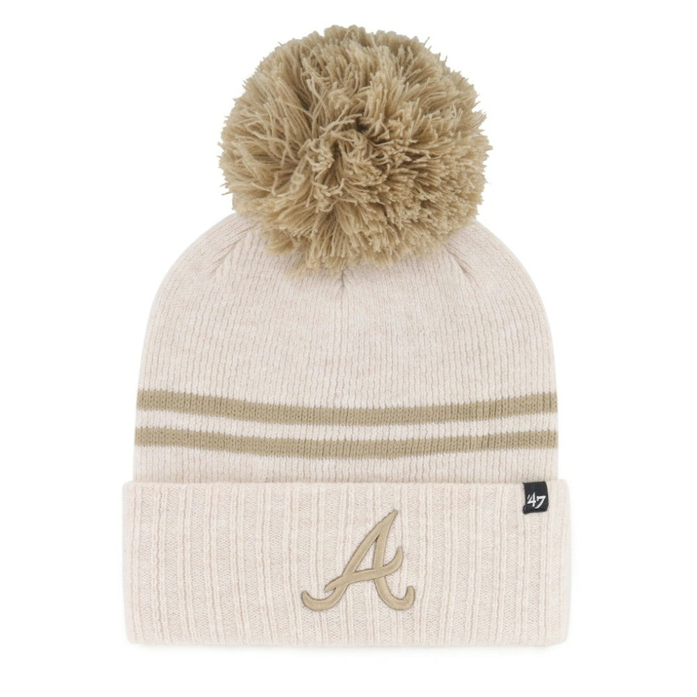 Atlanta Braves '47 Women's Latte Cuffed Knit Hat with Pom Lifestyle