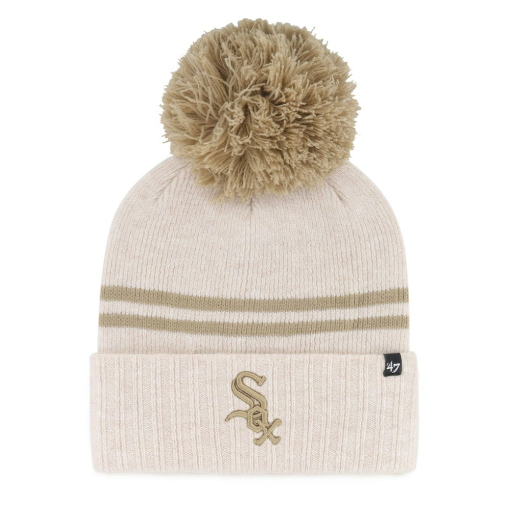 Chicago White Sox '47 Women's Latte Cuffed Knit Hat with Pom for sale