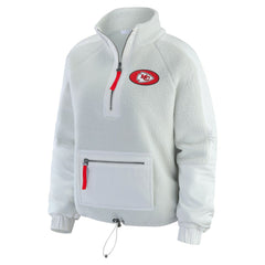 Kansas City Chiefs WEAR by Erin Andrews Women's Polar Fleece Half-Zip Jacket White - NFL