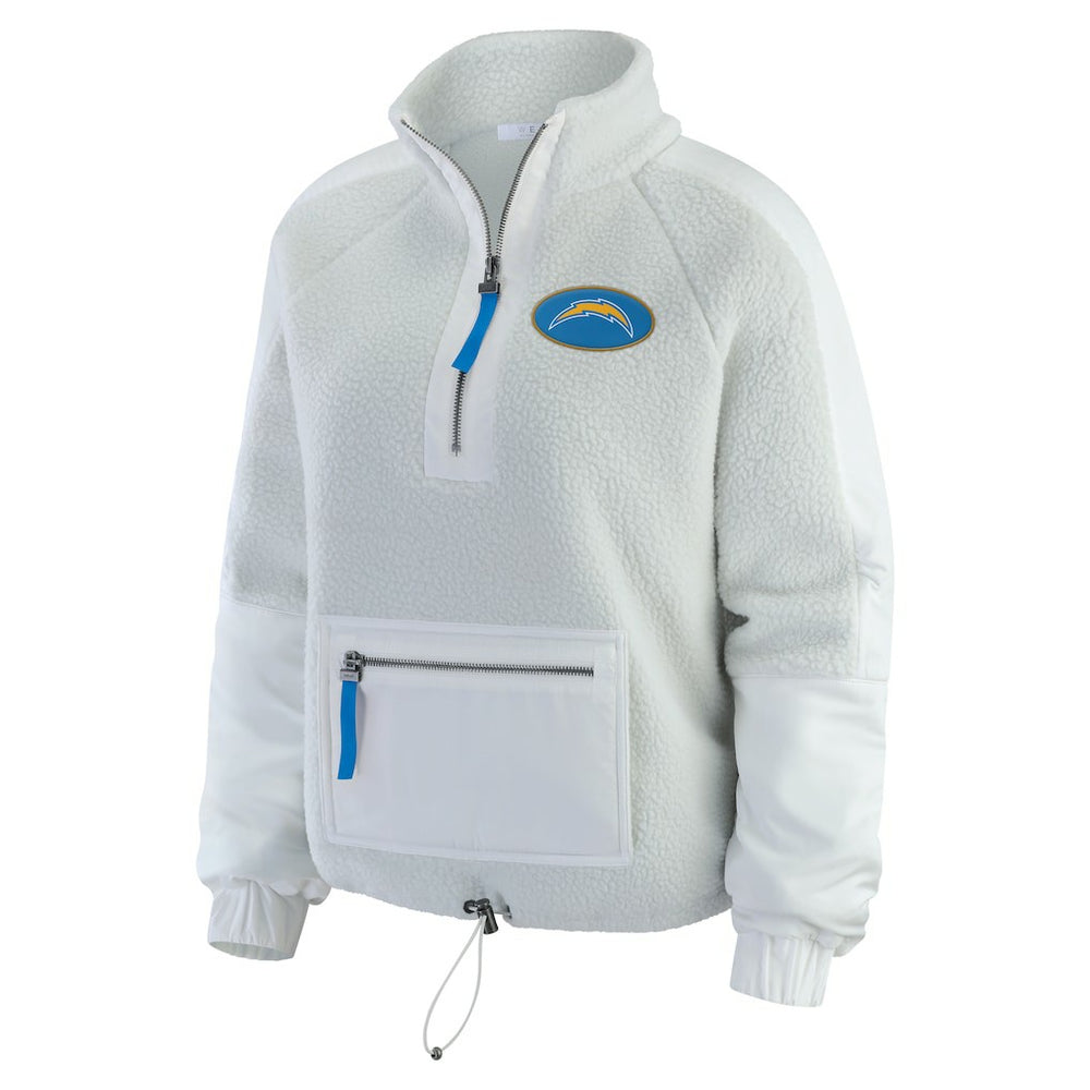 Los Angeles Chargers WEAR by Erin Andrews Women's Polar Fleece Half-Zip Jacket White - NFL