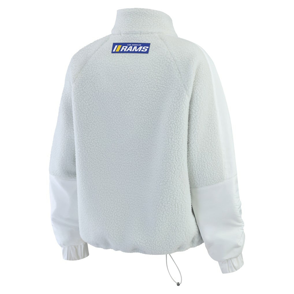 Los Angeles Rams WEAR by Erin Andrews Women's Polar Fleece Half-Zip Jacket White - NFL