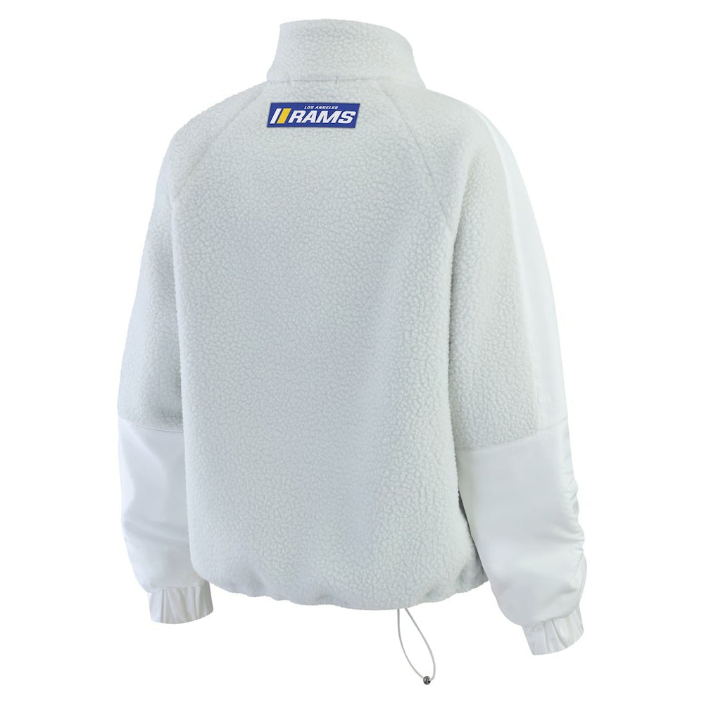 Los Angeles Rams WEAR by Erin Andrews Women's Polar Fleece Half-Zip Jacket White - NFL