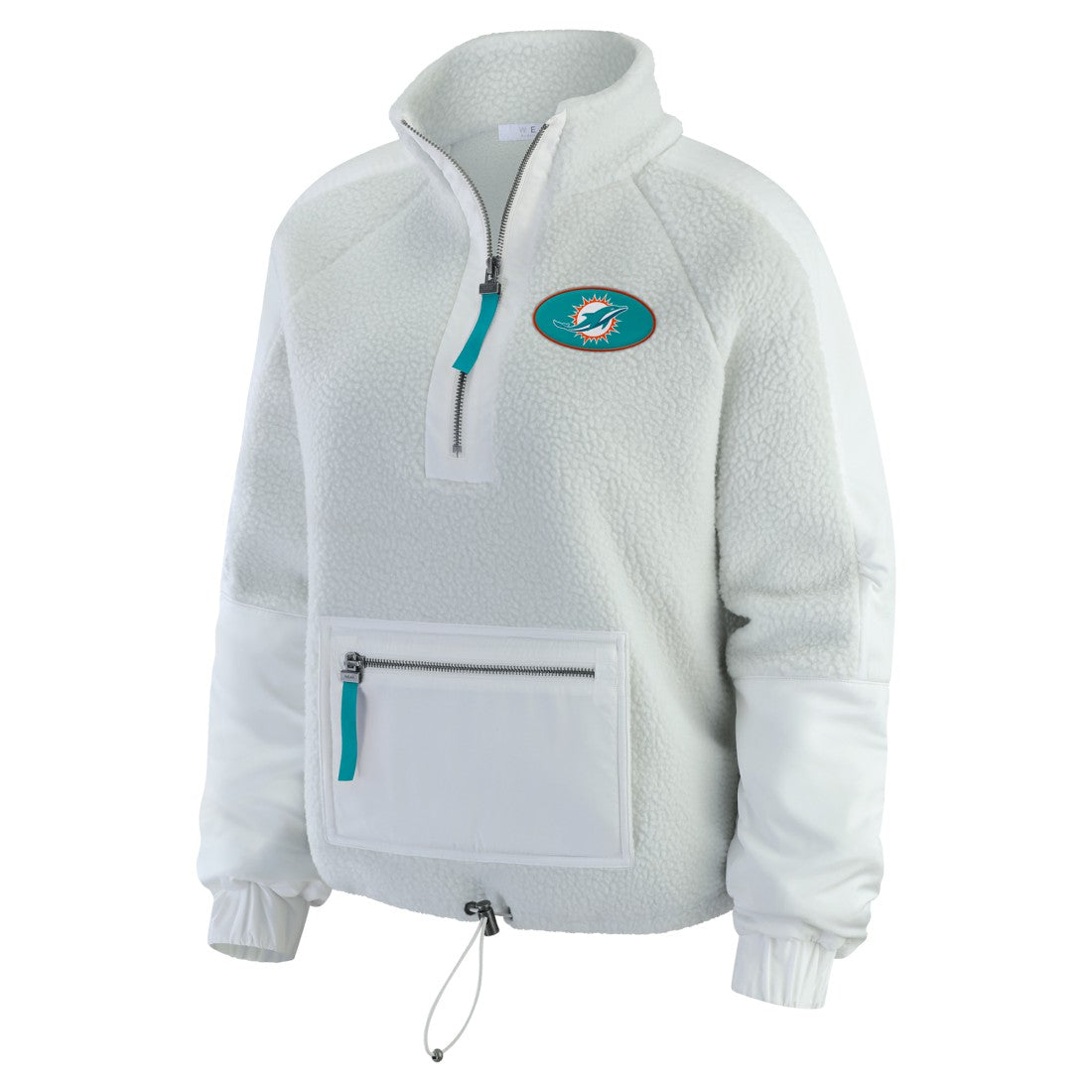 Miami Dolphins WEAR by Erin Andrews Women's Polar Fleece Half-Zip Jacket White - NFL