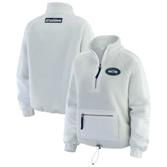 Seattle Seahawks WEAR by Erin Andrews Women's Polar Fleece Half-Zip Jacket White - NFL
