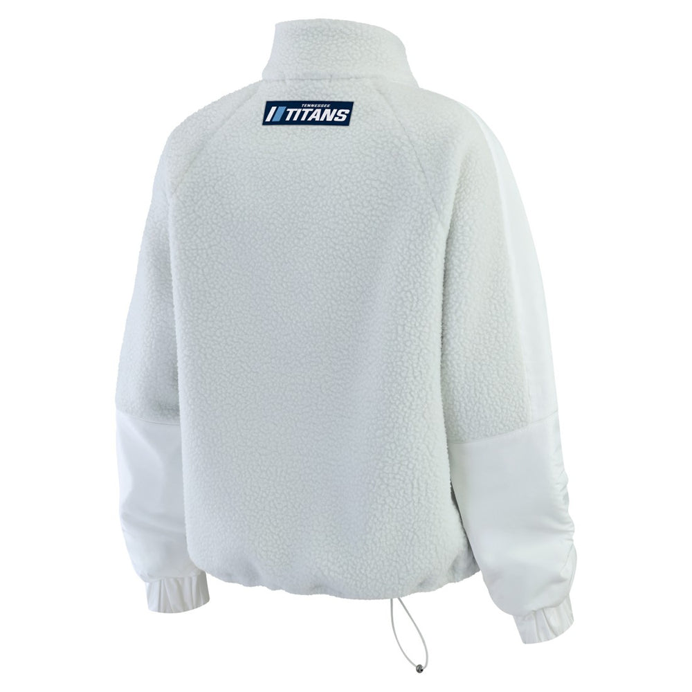 Tennessee Titans WEAR by Erin Andrews Women's Polar Fleece Half-Zip Jacket White - NFL