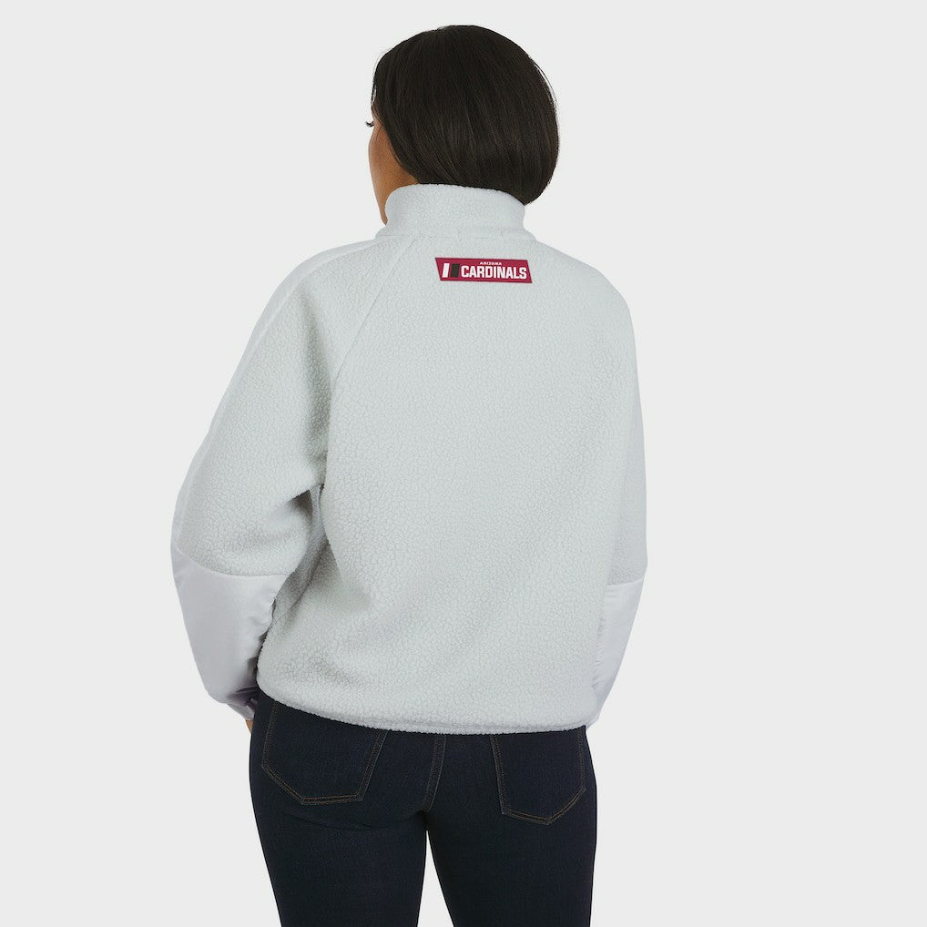 Arizona Cardinals WEAR by Erin Andrews Women's Polar Fleece Half-Zip Jacket White - NFL