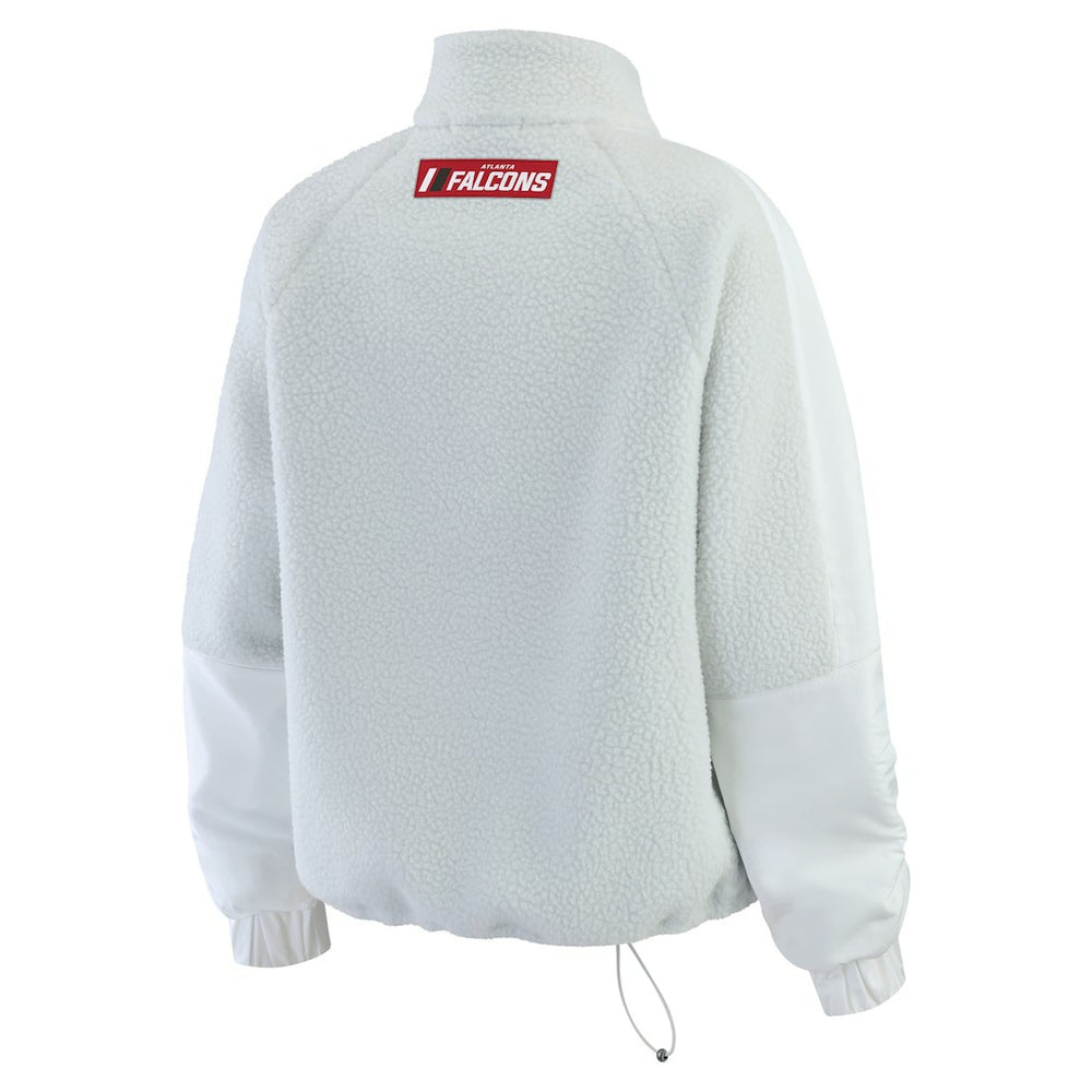 Atlanta Falcons WEAR by Erin Andrews Women's Polar Fleece Half-Zip Jacket White - NFL