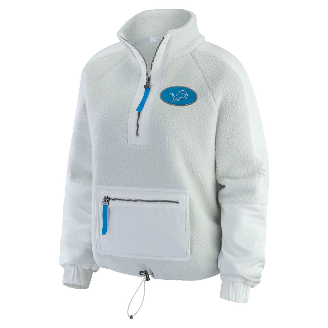 Detroit Lions WEAR by Erin Andrews Women's Polar Fleece Half-Zip Jacket White - NFL