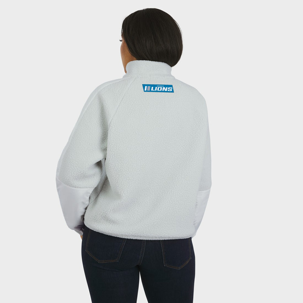 Detroit Lions WEAR by Erin Andrews Women's Polar Fleece Half-Zip Jacket White - NFL
