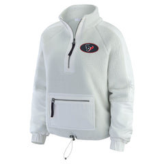 Houston Texans WEAR by Erin Andrews Women's Polar Fleece Half-Zip Jacket White - NFL