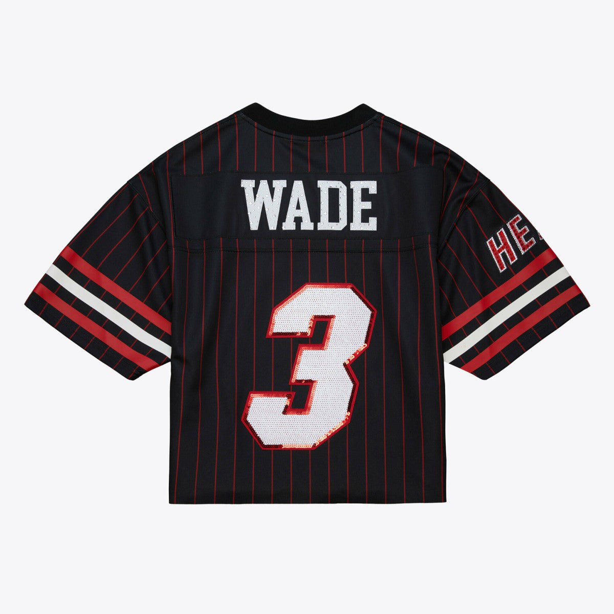 Mitchell & Ness - Dwyane Wade Miami Heat x DANNIJO Women's Cropped Football Fashion Jersey - Black