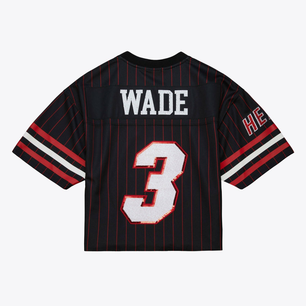 Mitchell & Ness - Dwyane Wade Miami Heat x DANNIJO Women's Cropped Football Fashion Jersey - Black