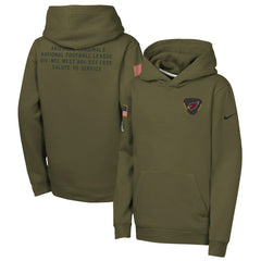 Arizona Cardinals Youth 2025 Salute to Service Club Fleece Hoodie Olive - Nike