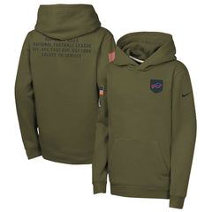 Buffalo Bills Youth 2025 Salute to Service Club Fleece Hoodie Olive - Nike