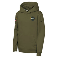 Green Bay Packers Youth 2025 Salute to Service Club Fleece Hoodie Olive - Nike