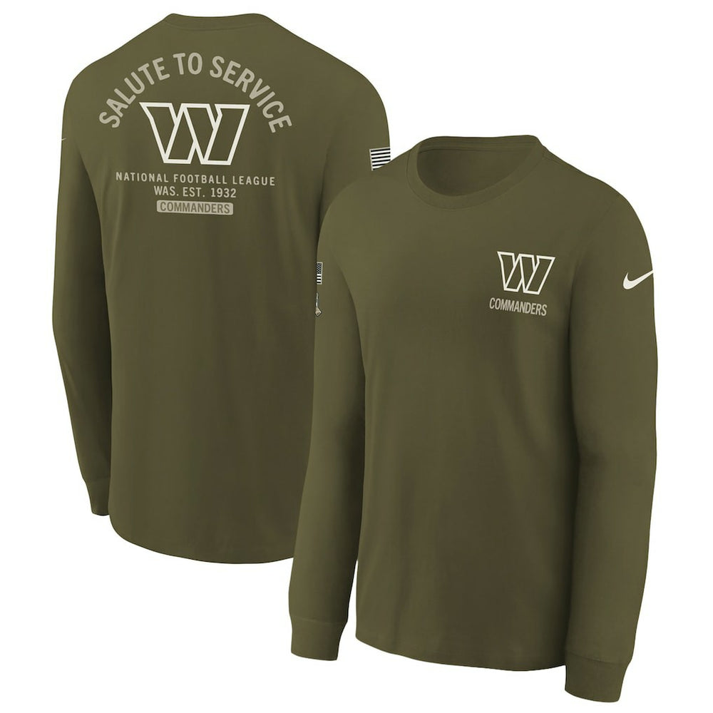 Washington Commanders Youth 2025 Salute to Service Sideline Long Sleeve T-Shirt Olive - Nike