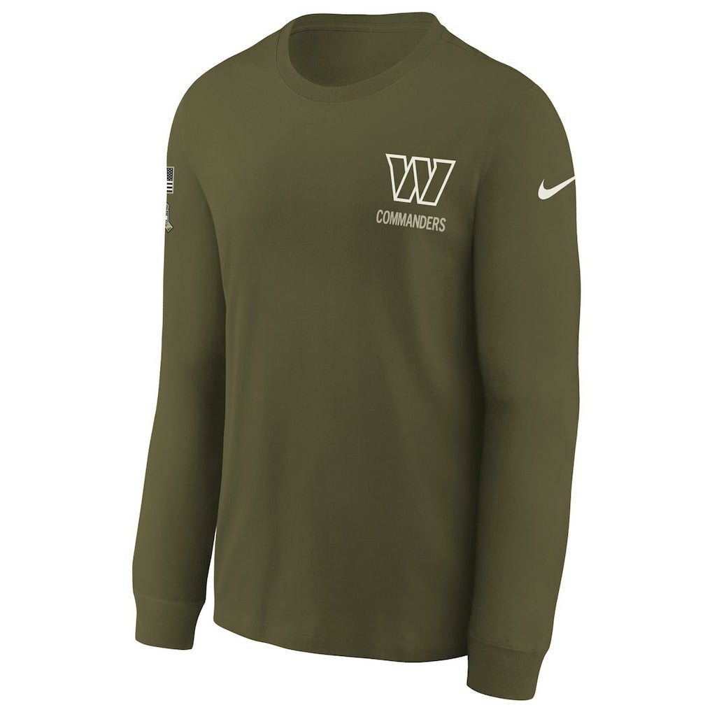 Washington Commanders Youth 2025 Salute to Service Sideline Long Sleeve T-Shirt Olive - Nike