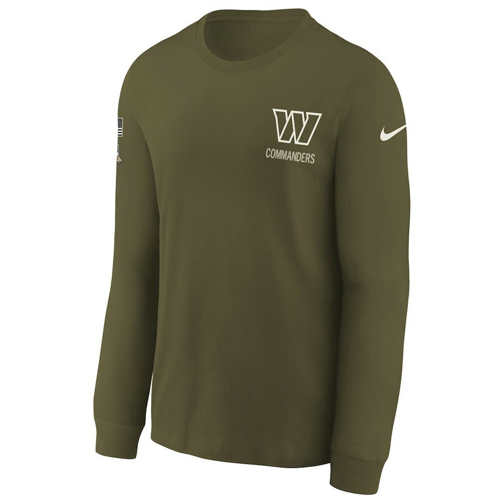 Washington Commanders Youth 2025 Salute to Service Sideline Long Sleeve T-Shirt Olive - Nike