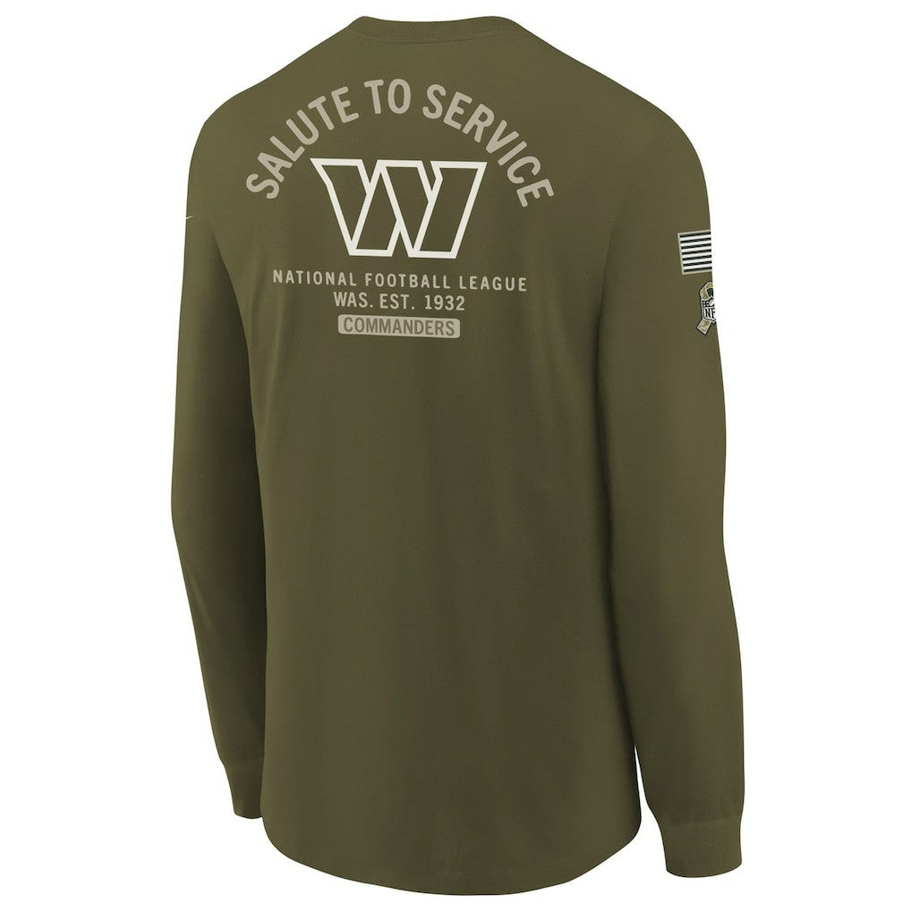 Washington Commanders Youth 2025 Salute to Service Sideline Long Sleeve T-Shirt Olive - Nike