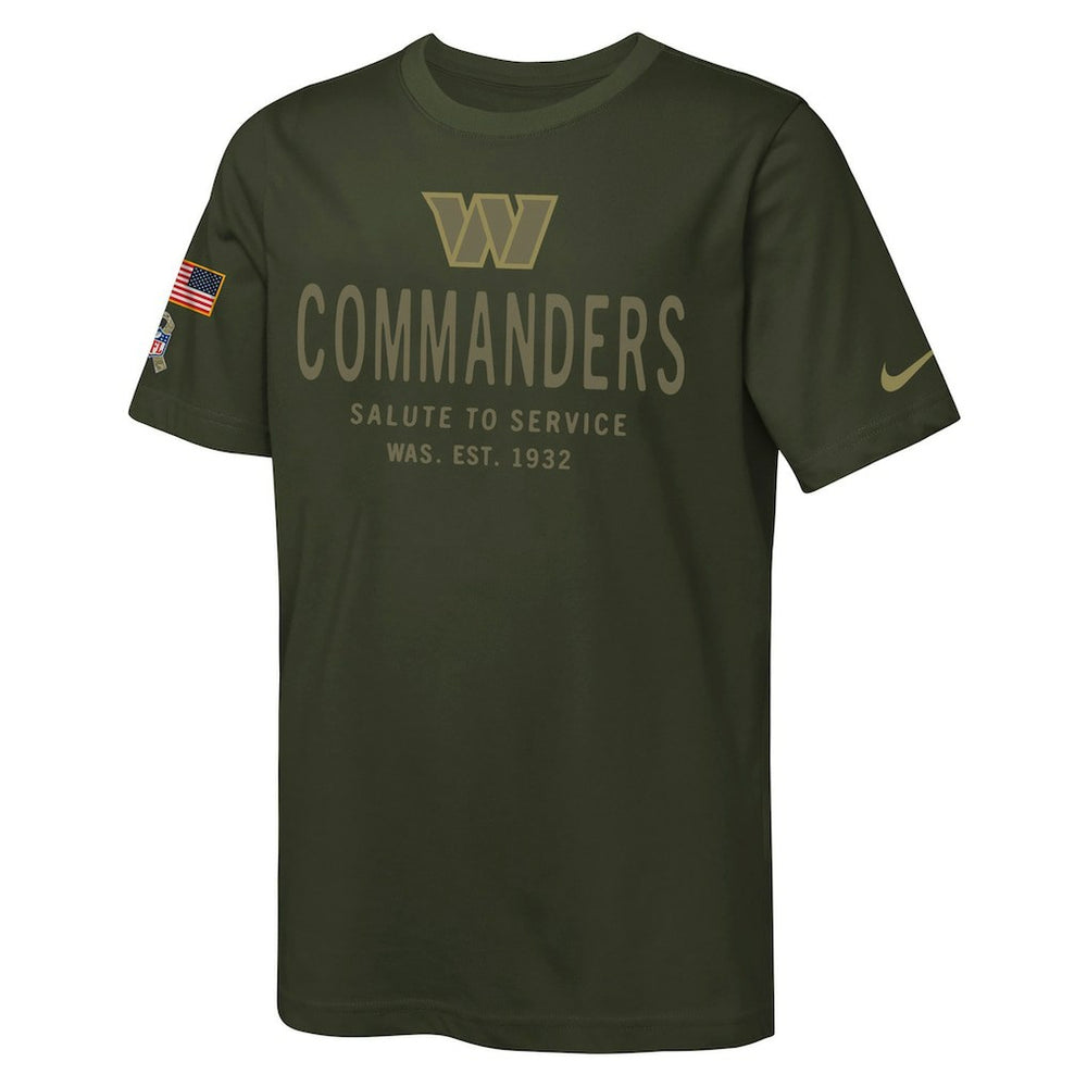 Washington Commanders Youth 2025 Salute to Service Sideline Dri-FIT T-Shirt Olive - Nike