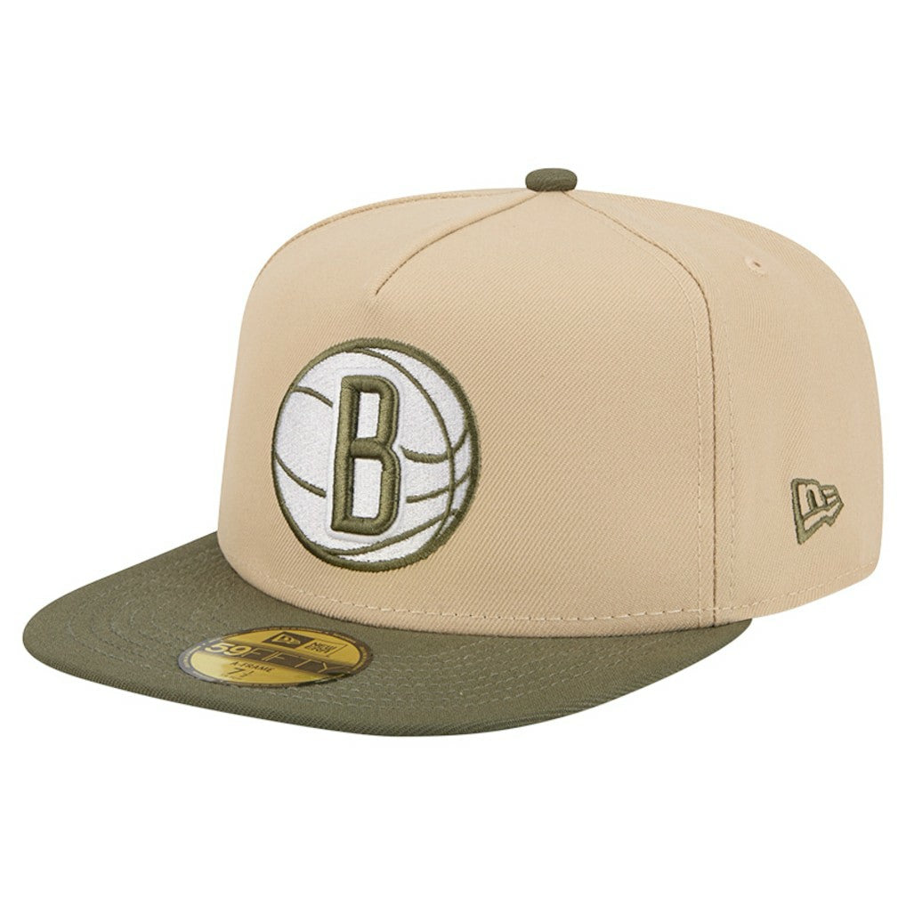 New Era - Brooklyn Nets Color Pack Two-Tone 59FIFTY A-Frame Fitted Hat - Tan