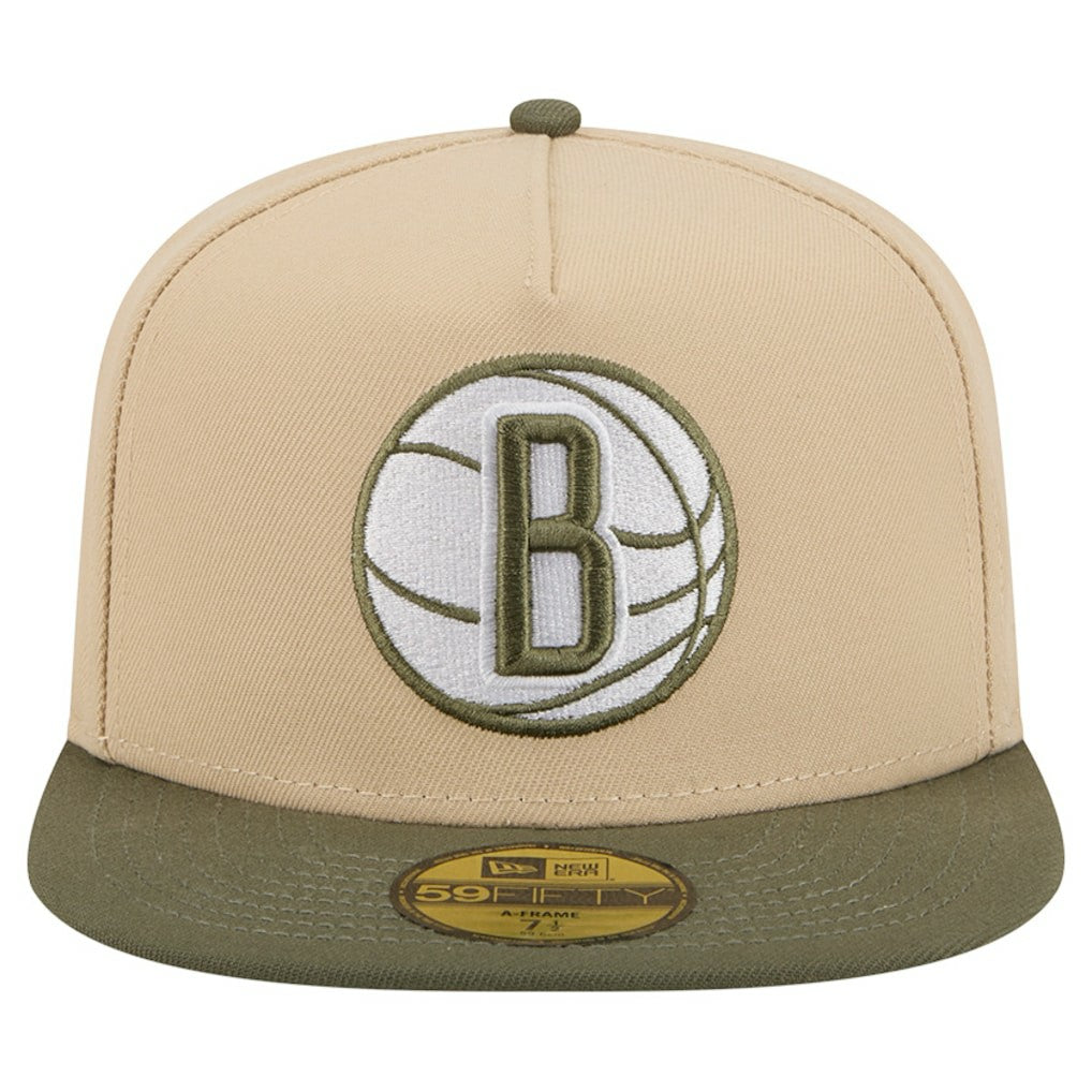 New Era - Brooklyn Nets Color Pack Two-Tone 59FIFTY A-Frame Fitted Hat - Tan
