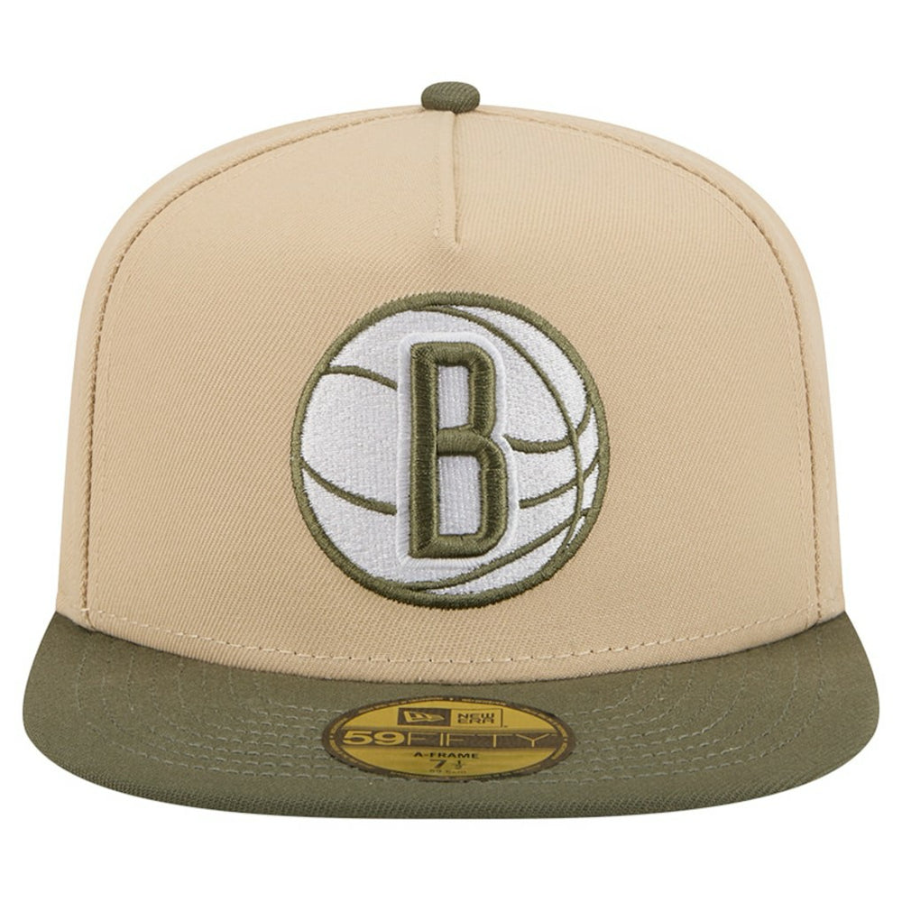 New Era - Brooklyn Nets Color Pack Two-Tone 59FIFTY A-Frame Fitted Hat - Tan