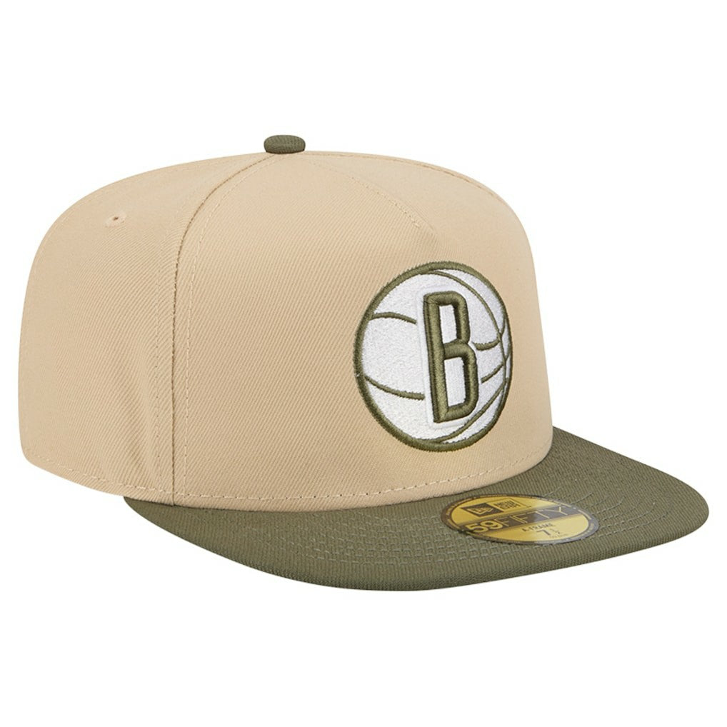 New Era - Brooklyn Nets Color Pack Two-Tone 59FIFTY A-Frame Fitted Hat - Tan