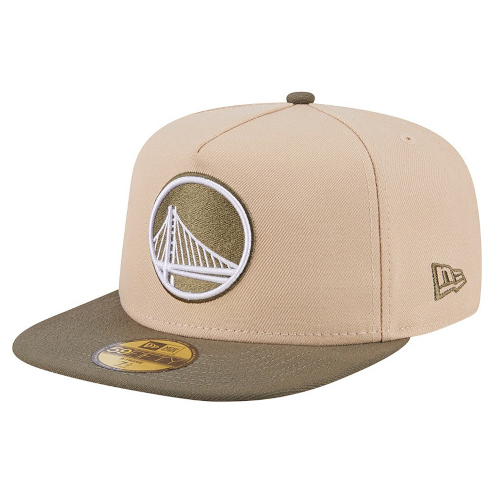 New Era - Golden State Warriors Color Pack Two-Tone 59FIFTY A-Frame Fitted Hat - Tan