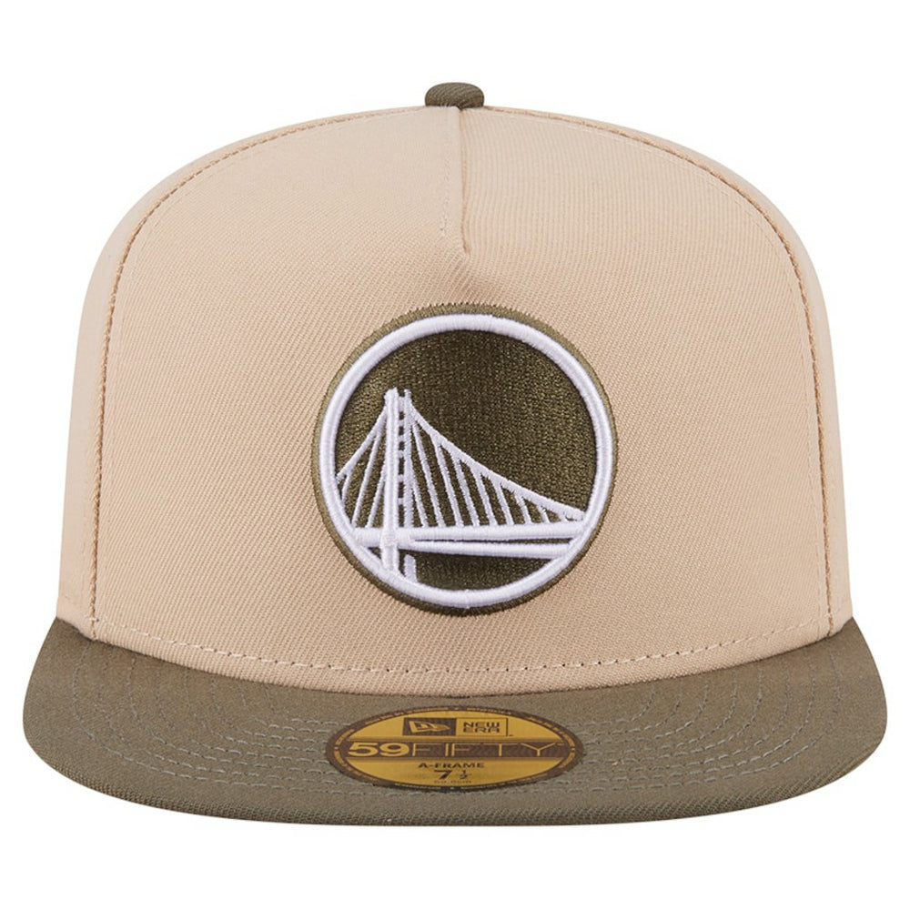 New Era - Golden State Warriors Color Pack Two-Tone 59FIFTY A-Frame Fitted Hat - Tan