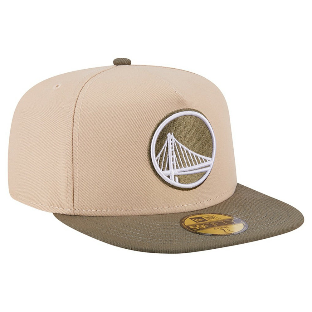 New Era - Golden State Warriors Color Pack Two-Tone 59FIFTY A-Frame Fitted Hat - Tan
