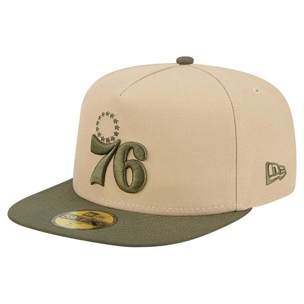 New Era - Philadelphia 76ers Color Pack Two-Tone 59FIFTY A-Frame Fitted Hat - Tan