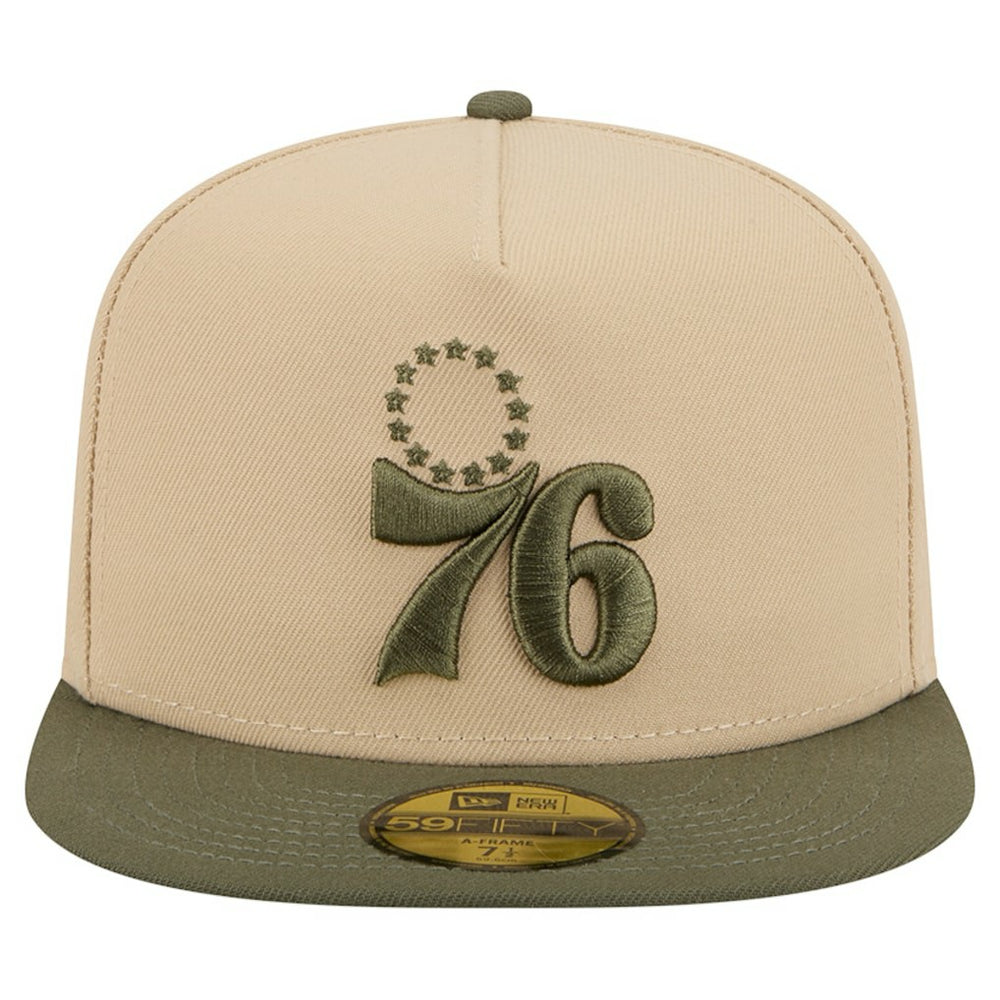 New Era - Philadelphia 76ers Color Pack Two-Tone 59FIFTY A-Frame Fitted Hat - Tan