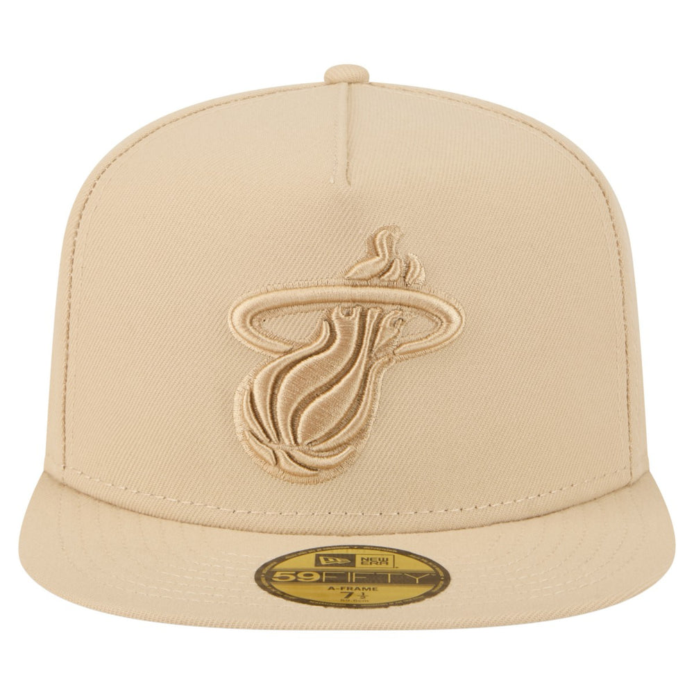 New Era - Miami Heat Color Pack A-Frame 59FIFTY Fitted Hat - Khaki