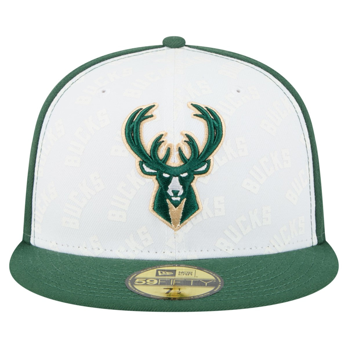 New Era - Milwaukee Bucks Repeat 59Fifty Fitted Hat - White/Hunter Green