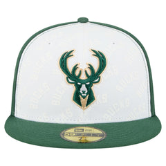 New Era - Milwaukee Bucks Repeat 59Fifty Fitted Hat - White/Hunter Green