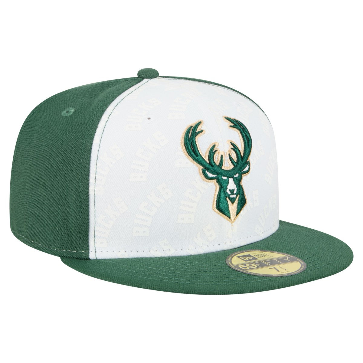 New Era - Milwaukee Bucks Repeat 59Fifty Fitted Hat - White/Hunter Green