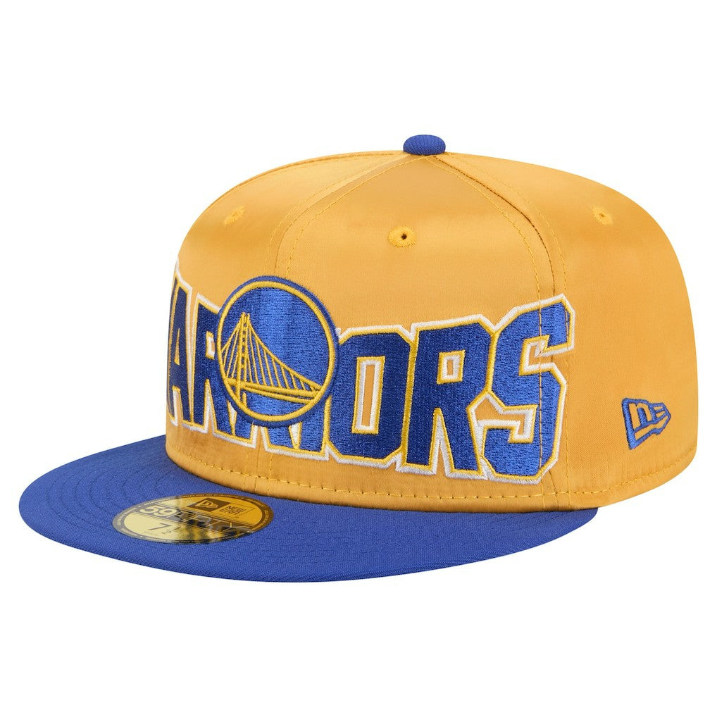 New Era - Golden State Warriors Satin Two-Tone 59FIFTY Fitted Hat - Gold/Royal