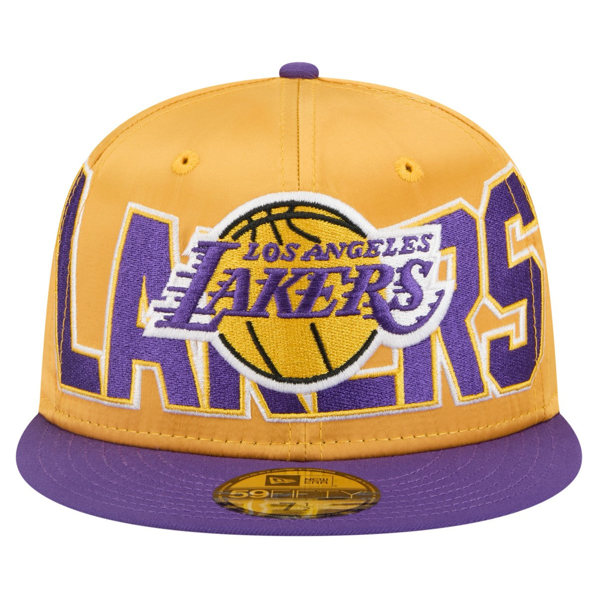 New Era - Los Angeles Lakers Satin Two-Tone 59FIFTY Fitted Hat - Gold/Purple